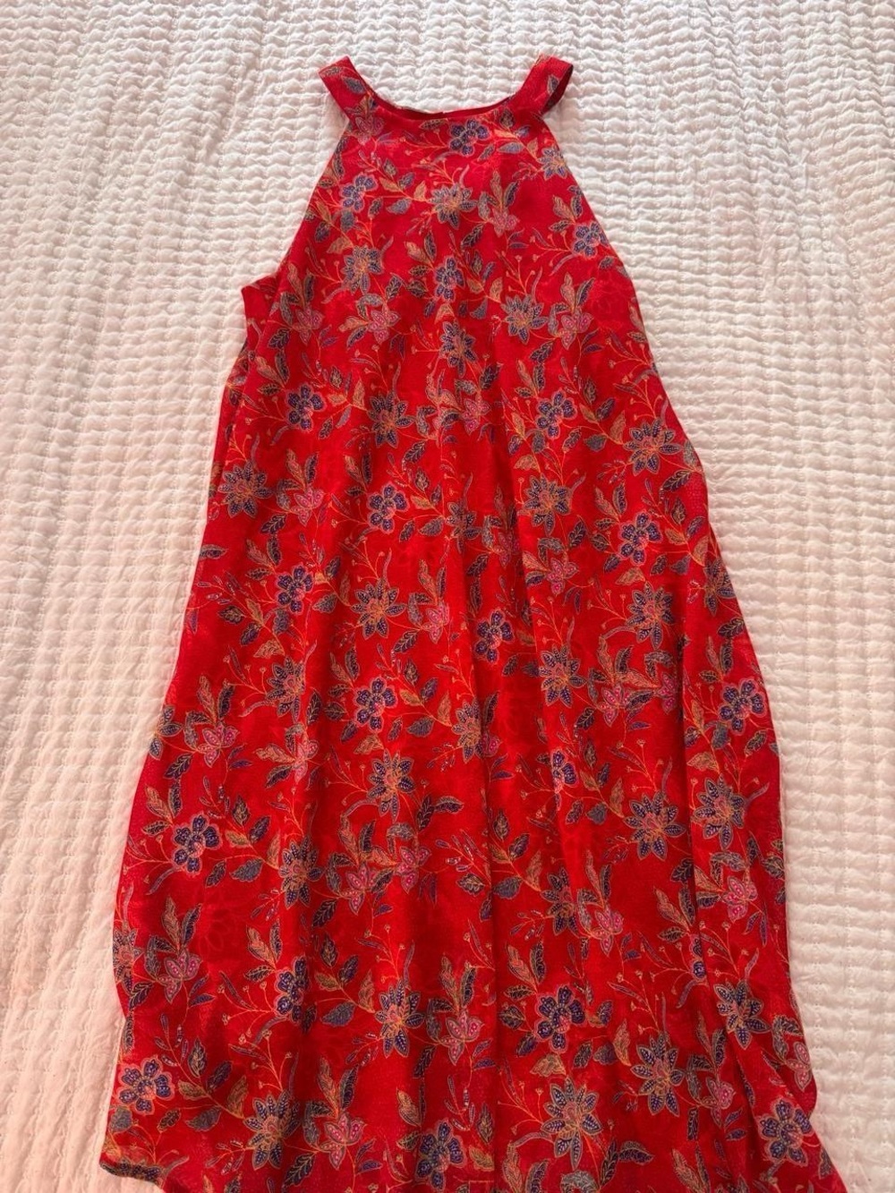 Cupio red floral halter neck midi dress- Size M